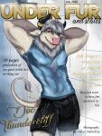  after_exercise anthro biceps biped blizzard_entertainment blue_clothing blue_shirt blue_tank_top blue_topwear bodily_fluids bovid bovine bovine_ears bovine_tail bulge cattle clothing cover digital_media_(artwork) doc dripping dripping_wet english_text exercise eyebrows hi_res horn horn_jewelry horn_ring looking_at_viewer magazine_cover male mammal muscular muscular_anthro muscular_male nipples pinup pinup_pose pose presenting puffy_pants pushing_out raised_arm raised_eyebrow raised_tail ring_(jewelry) shirt shower showering signature simple_background smile smirk solo sport standing sweatshirt tank_top tauren text topwear video_games warcraft water wet wet_body wet_clothing wet_shirt wet_topwear workout workout_clothes workout_clothing workout_outfit 