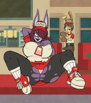  anthro big_bun_burgers clothing dale_(ponehanon) duo fast_food female food hi_res lagomorph leporid male male/female mammal ponehanon rabbit spread_legs spreading the_princess_jessie torn_clothing wardrobe_malfunction 