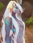  absurd_res anthro breasts ear_piercing fatima_eaglefeather felid feline felis female fur hair hi_res hyakkin hyakkinkunu long_hair looking_at_viewer mammal nude pantherine piercing sdorica sdorica_sunset solo video_games white_hair 