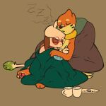  1:1 bedding blanket buizel buizel_(mr.smile) cuddling duo female feral hi_res male male/female mr.smile nintendo pok&eacute;mon pok&eacute;mon_(species) sleeping sleeping_together smeargle video_games 