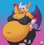  anthro breasts chiropteran clothing dedoarts female mammal morbidly_obese obese overweight overweight_anthro overweight_female rouge_the_bat sega solo sonic_the_hedgehog_(series) 