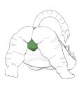  2021 anthro asian_clothing balls_outline belly blue_body blue_fur clothing east_asian_clothing felid fundoshi fur genital_outline green_clothing green_fundoshi green_underwear hi_res humanoid_hands jack-o&#039;_pose japanese_clothing kemono male mammal overweight overweight_male panthera7uncia pantherine pose raiden_shin&#039;emon sengoku_puzzle simple_background solo tiger underwear video_games white_background white_body white_fur 