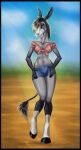  2021 asinus bottomwear breasts brushfire clothing country_girl cutoffs denim denim_clothing donkey equid equine female fur grey_body grey_fur hands_on_hips hi_res hotpants looking_at_viewer mammal midriff_baring_shirt navel pinup pose shorts signature 