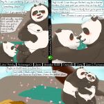  1:1 2021 anthro ari_guardian balls belly black_body black_fur blush comic dialogue dreamworks duo english_text erection eyes_closed father father_and_child father_and_son fur genitals giant_panda hi_res hug hugging_from_behind humanoid_genitalia humanoid_hands humanoid_penis incest_(lore) kung_fu_panda li_shan_(kung_fu_panda) male male/male mammal master_po_ping moobs nipples nose_kiss outside overweight overweight_male parent parent_and_child penis sitting son text ursid white_body white_fur 