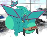  anthro big_butt blue_scarf butt eda flygon green_body headgear hi_res huge_butt huge_thighs hyper hyper_butt hyper_thighs len_(focus) male nintendo pok&eacute;mon pok&eacute;mon_(species) scarf solo thick_thighs video_games wings 