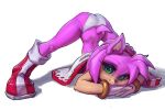  3:2 amy_rose anthro ass_up black_nose clothing dress eulipotyphlan female footwear fur gloves green_eyes hair handwear hedgehog jack-o&#039;_pose mammal pink_body pink_fur pink_hair pose sega shoes solo sonic_the_hedgehog_(series) thefuckingdevil 