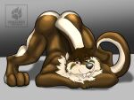  anthro athletic bayron blush butt challenge cute_face fangs inviting jack-o&#039;_pose lutrine male mammal mustelid pawzzhky pose presenting raised_tail sabertooth_(anatomy) solo 