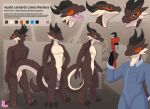  anthro apollo_(onlyprime223) clothed clothing costume english_text fan_character featureless_crotch fully_clothed hi_res holding_object horn jooper kobold lizard male model_sheet multiple_images nude red_eyed_skink reptile scalie sheet_(disambiguation) skink solo text 