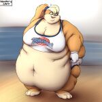  1:1 anthro breasts cleavage clothed clothing female hi_res lagomorph leporid lola_bunny long_ears looney_tunes mammal morbidly_obese morbidly_obese_anthro morbidly_obese_female obese obese_anthro obese_female overweight overweight_anthro overweight_female rabbit solo warner_brothers wenisberry 