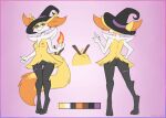  anthro areola braixen breasts butt clothing dipstick_tail elemental_manipulation evilymasterful eyewear female fire fire_manipulation front_view genitals glasses hand_on_hip hat headgear headwear looking_at_viewer model_sheet multicolored_tail navel nintendo nipples nude orange_eyes pok&eacute;mon pok&eacute;mon_(species) pussy rear_view solo thigh_gap video_games witch_hat 