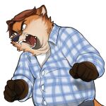  1:1 2016 alpha_channel angry anthro belly black_nose bottomwear canid canine clothing disney fox gideon_grey humanoid_hands lassenby male mammal overweight overweight_male pants shirt simple_background solo topwear transparent_background zootopia 