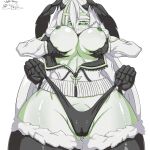  1:1 animal_humanoid anthena arthropod big_breasts breast_grab breast_squish breasts clothing clothing_pull female hair hand_on_breast humanoid insect juniper_(egocider) legwear lepidopteran long_hair moth panties panty_pull solo squish striptease teasing thigh_highs underwear underwear_pull vtuber wight-troox 