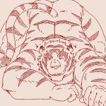  1:1 anthro butt crouching felid grin jack-o&#039;_pose low_res male mammal monochrome morenatsu muscular muscular_male nude pantherine pose run_aki simple_background sketch smile solo tiger torahiko_(morenatsu) video_games visual_novel 