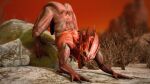  16:9 2_toes 3d_(artwork) 4_fingers alpha_(demon) ass_up demon digital_media_(artwork) digitigrade feet fingers genitals hell helloanonmyoldfriend hi_res humanoid jack-o&#039;_pose looking_at_viewer male meme monster monstrous_humanoid open_mouth orange_body orange_skin outside penis pose sharp_teeth smile solo teeth toes widescreen 