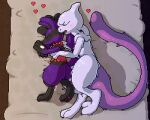  &lt;3 5:4 anthro bed black_body black_fur blush digitigrade duo eyes_closed fur furniture legendary_pok&eacute;mon long_tail lucario lying male male/male mewtwo nintendo on_side pawpads phosaggro pink_body pink_fur pok&eacute;mon pok&eacute;mon_(species) purple_body purple_fur red_body red_fur red_heart red_pawpads ri_(ri_the_lucario) shadow sleeping spooning two_(ri_the_lucario) video_games white_body white_fur 