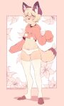  &lt;3 &lt;3_eyes absurd_res anthro blush blush_lines blush_stickers bow_panties bow_ribbon bulge canid canine clothed clothing collar cropped_hoodie digital_media_(artwork) flower fox girly hi_res hoodie inner_ear_fluff legwear looking_at_viewer male mammal nepentz panties panties_bulge penis_in_panties plant ribbons simple_background smile smiling_at_viewer solo standing stockings text topwear tuft underwear url white_clothing white_legwear white_stockings yellow_panties 