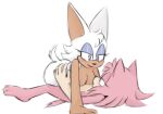  absurd_res amy_rose anthro big_ears breasts chiropteran duo eulipotyphlan female female/female fluffy fluffy_tail fur hedgehog hi_res hottopicpiss mammal pink_body pink_fur rouge_the_bat sega sonic_the_hedgehog_(series) white_body white_fur 