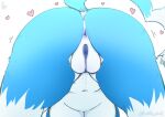  &lt;3 ambiguous_species anthro ass_up big_butt blue_body blue_fur bodily_fluids butt butt_shot digital_media_(artwork) faceless_character faceless_female female fur genital_fluids genitals hinata_sakamoto mammal multicolored_body multicolored_fur pussy pussy_juice shaded simple_background solo white_background white_body white_fur 