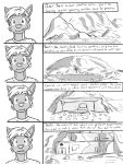  2015 3:4 anthro anthrofied clothed clothing comic english_text fuze greyscale hi_res lake male monochrome nintendo pawl_(fuze) pok&eacute;mon pok&eacute;mon_(species) pok&eacute;morph poochyena ruins solo text video_games worried 