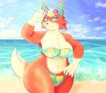  absurd_res animal_crossing anthro anthrofied audie_(animal_crossing) bikini breasts canid canine canis chillyspicky clothed clothing female fur hi_res mammal nintendo solo swimwear video_games wolf 