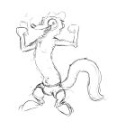  2016 anthro bulge camera_flash cellphone clothed clothing disney duke_weaselton ears_back flexing front_view grivaire happy hi_res long_tail male mammal mirror_selfie monochrome mustela mustelid musteline phone pivoted_ears pubes selfie sketch slim slim_anthro slim_male smartphone smile solo standing thin_tail topless topless_male true_musteline unavailable_at_source underwear underwear_only zootopia 