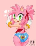  amy_rose anthro back-print_panties blue_clothing blue_panties blue_underwear bottomwear breasts clothed clothing clothing_lift eulipotyphlan exposed_breasts female hair hedgehog mammal pandaman90 panties pinup ponytail pose raised_bottomwear raised_clothing raised_skirt rear_view sega side_boob skirt skirt_lift solo sonic_the_hedgehog_(series) underwear 