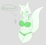  absurd_res anthro big_breasts bikini bikini_bottom bikini_top blush breasts canid canine cheek_tuft clothed clothing cute_fangs dialogue digital_media_(artwork) english_text eyebrows eyelashes facial_tuft fangs female fingers fox fur glistening glistening_body hand_on_breast hand_on_hip head_tuft hi_res mammal moxymax navel open_mouth simple_background sketch snout solo speech_bubble standing swimwear text thick_thighs tuft unfinished wide_hips 