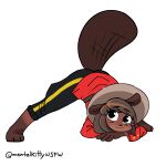  1:1 anthro ass_up beaver beaver_girl_(peargor) blush bottomwear clothed clothing coat crossed_arms female hat headgear headwear hi_res jack-o&#039;_pose looking_at_viewer mammal mentalkitty pants police_uniform pose raised_tail rodent royal_canadian_mounted_police solo spread_legs spreading topwear uniform 