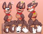  5:4 ambiguous_gender angry anthro artisticburr_(artist) barefoot biped canid canine canis collar crying_laughing dobermann domestic_dog emoji feet foot_fetish foot_focus group hi_res large_group laugh mammal pinscher red_collar simple_background soles tickle_torture tickling tickling_feet toe_curl 