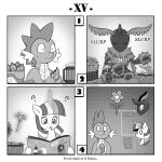  1:1 arthropod comic dragon drinking eating english_text equid equine flower friendship_is_magic gem hasbro hi_res horn insect lepidopteran magazine mammal monochrome moth multi_limb musical_note my_little_pony plant queen_chrysalis_(mlp) spike_(mlp) text twilight_sparkle_(mlp) unicorn vavacung 