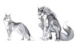  2021 ambiguous_gender canid canine canis digital_media_(artwork) duo elkir feet feral fingers hi_res mammal toes wolf 