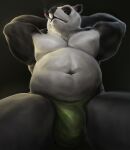  anthro balls_outline biceps big_bulge black_body black_fur bulge cigarette cigarette_in_mouth clothed clothing detailed_bulge eyes_closed fur genital_outline giant_panda hands_behind_head hungrypaws leaning leaning_back male mammal musclegut muscular muscular_anthro muscular_male navel overweight overweight_anthro overweight_male pecs penis_outline sitting smoking solo thick_thighs underwear underwear_only ursid white_body white_fur 