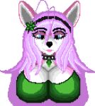 accessory ahoge alpha_channel anthro blue_eyes breasts canid canine choker clothed clothing digital_media_(artwork) female fur hair headband jewelry lips lipstick makeup mammal mariah_veiethe necklace purple_hair sapphirecoyote solo 