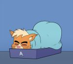  anthro baggy_eyes bed bedding big_butt blanket blue_background butt caitian dr._t&#039;ana eyes_closed felid female fur furniture garfield_(series) lying mammal mature_anthro mature_female multicolored_body multicolored_fur on_front orange_body orange_fur pet_bed pink_nose ruffled_fur simple_background sleeping solo star_trek star_trek_lower_decks two_tone_body two_tone_fur unknown_artist 