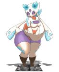  absurd_res anthro breasts cleavage clothed clothing female froslass hi_res humanoid jhenightfox nintendo not_furry panties pok&eacute;mon pok&eacute;mon_(species) simple_background solo thick_thighs underwear video_games white_background wide_hips 