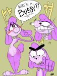  3:4 anthro antlers bedfellows blush bodily_fluids clenched_teeth digital_media_(artwork) drooling english_text fatigue fingers fur gesture hi_res horn jackalope lagomorph looking_up male mammal multicolored_body multicolored_fur nude open_mouth pointing pointing_down purple_body purple_fur saliva simple_background smile snooters solo standing teeth text two_tone_body two_tone_fur 