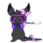  1:1 accessory ambiguous_gender anthro black_body black_fur blush blush_lines fan_character fluffy fur hair_accessory hair_bow hair_ribbon hi_res looking_at_viewer mammal markings_(fur) nintendo open_mouth paws pikachu pok&eacute;mon pok&eacute;mon_(species) purple_body purple_eyes purple_fur purple_sclera recolor ribbons simple_background smile snoiifoxxo solo tuft video_games white_background 