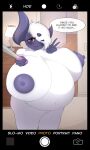  absurd_res anthro bedroom belly big_belly big_breasts breasts cafefluff cute_expression english_text female hi_res huge_breasts hyper hyper_belly hyper_breasts mega_absol mega_evolution nintendo photo pok&eacute;mon pok&eacute;mon_(species) selfie selfie_stick softfluff solo text thick_thighs video_games 
