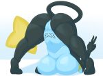  anthro ass_up big_breasts big_butt breasts butt dullyarts female genitals hi_res huge_breasts jack-o&#039;_pose luxray meme navel nintendo nude pok&eacute;mon pok&eacute;mon_(species) pose pussy simple_background solo thick_thighs video_games white_background 