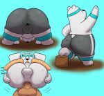  2021 absurd_res anthro balls big_butt bodily_fluids butt cartoon_network clothed clothing colossalstars duo erection exercise genitals hi_res ice_bear male male/male mammal penis polar_bear sex sweat ursid ursine we_bare_bears workout 