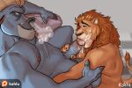 anthro anthro_on_anthro bodily_fluids bovid bovine breath chief_bogo cum cum_on_face disney duo eye_contact felid fellatio fur genital_fluids genitals huff humanoid_genitalia humanoid_penis inside kahlu leodore_lionheart lion looking_at_another male male/male mammal muscular muscular_anthro muscular_male nipples nude oral pantherine pecs penile penis pubes sex smile sweat true_buffalo vein veiny_penis water_buffalo yellow_body yellow_fur zootopia 