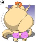  5:6 absurd_res anthro breasts cjshadorunner cleo_catillac clothing domestic_cat featureless_breasts felid feline felis female hair heathcliff_and_the_catillac_cats hi_res inflation leg_warmers legwear mammal solo 