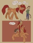  2021 anthro anthro_on_feral anthro_penetrating anthro_penetrating_feral anus barefoot bestiality biped bottomwear brown_body brown_ears brown_fur canid canine canis clothed clothing comic coyote crossed_arms crystal_pony_(mlp) cutie_mark denim denim_clothing dialogue duo english_text equid equine erection eyes_mostly_closed fan_character feet fellatio female female_penetrated feral feral_penetrated friendship_is_magic fur genitals grey_body grey_fur hair hasbro hi_res hoodie horn instant_loss_2koma ittybittykittytittys jeans lying male male/female male_penetrating male_penetrating_female mammal moses_(samur_shalem) multicolored_body multicolored_fur my_little_pony narrowed_eyes nude on_front oral oral_penetration pants penetration penile penis plumpkin_everclear_(ittybittykittytittys) puffy_anus pussy quadruped red_background red_hair sex simple_background size_difference sound_effects speech_bubble standing tail_pull tan_body tan_fur text topwear unicorn white_background 