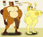  animal_crossing anthro areola big_breasts big_penis breasts brown_body canid canine canis domestic_dog duo female genitals hi_res huge_breasts huge_penis isabelle_(animal_crossing) male mammal nintendo nipples penis pussy raccoon_dog riku9797 tanuki tom_nook_(animal_crossing) video_games yellow_body 