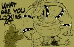  angry balls belly bowser duo facial_hair flaccid frown genitals human koopa male male/male mammal mario mario_bros mustache nintendo nipples nude obese overweight penis scalie sketch spaghettibastrd video_games 