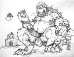  balls belly bowser claws erection genitals goomba group koopa lakitu macro madboart male mario_bros monochrome navel nintendo obese overweight penis princess_peach scalie spikes tongue tongue_out video_games 