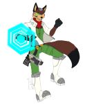  alpha_channel anthro clothed clothing cosplay gloves handwear male multicolored_body nintendo smile smirk solo star_fox video_games wolfexorcistx 