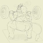  1:1 2_horns anthro back_muscles biceps big_butt big_hair bodily_fluids bottomwear bovid bovine bra breath bulge butt cattle clothed clothing counting crouching deltoids dialogue dialogue_box digital_drawing_(artwork) digital_media_(artwork) european_mythology exercise flexing fur goopdraw greek_mythology gym gym_bottomwear gym_clothing gym_shorts gynomorph hair hairy heavy hi_res hooves horn huge_butt intersex invalid_tag long_hair long_tail mammal mane mane_hair minotaur monochrome muscular muscular_anthro muscular_arms muscular_gynomorph muscular_intersex muscular_thighs mythology ponytail rear_view scar shadow shorts simple_background sketch solo sports_bra sportswear squats sweat sweaty_back sweaty_legs sweaty_thighs tail_loop tail_tuft thick_thighs tied_hair tight_clothing tuft underwear urga_(a_small_tool) weightlifting weights wide_hips workout yoga_mat 