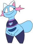  3:4 anthro armless blue_body can_lewd clothed clothing digital_media_(artwork) fake_cat_ears fake_ears female genitals nintendo no_pupils pok&eacute;mon pok&eacute;mon_(species) pussy simple_background smile solo video_games wooper 