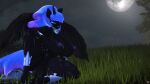  16:9 3d_(artwork) 4k absurd_res anthro armor athletic athletic_female big_breasts breasts digital_media_(artwork) equid equine ethereal_hair female forest forest_background friendship_is_magic genitals glowing glowing_eyes grass grin hasbro headgear helmet hi_res horn jewelry long_nails mammal moon my_little_pony nature nature_background naughty_cube night nightmare_moon_(mlp) nipples nude plant pussy sitting smile smiling_at_viewer solo star thick_thighs tree widescreen winged_unicorn wings 